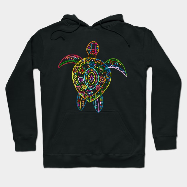 Turtle Vintage Hawaiian Sea Tribal Turtle Hoodie by DARSHIRTS